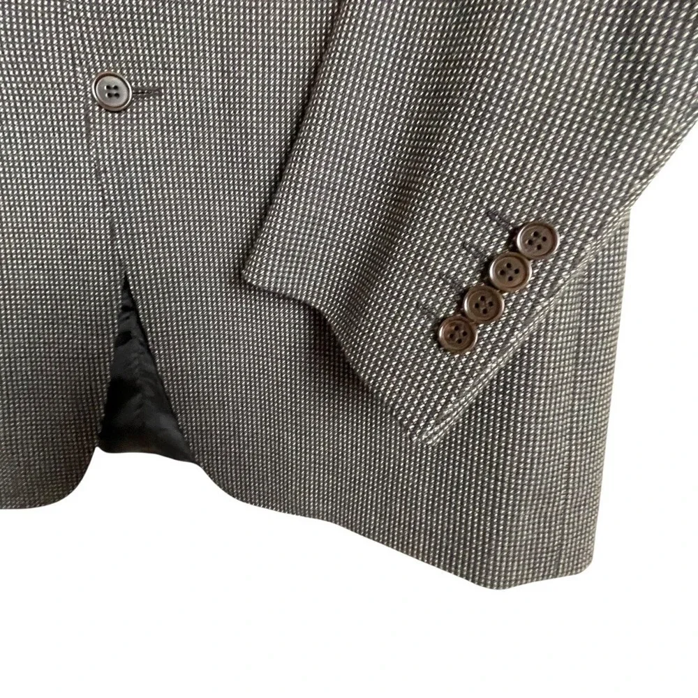 Canali Italy Men's size 50R Sports Coat Blazer Two Button Brown Black Wool